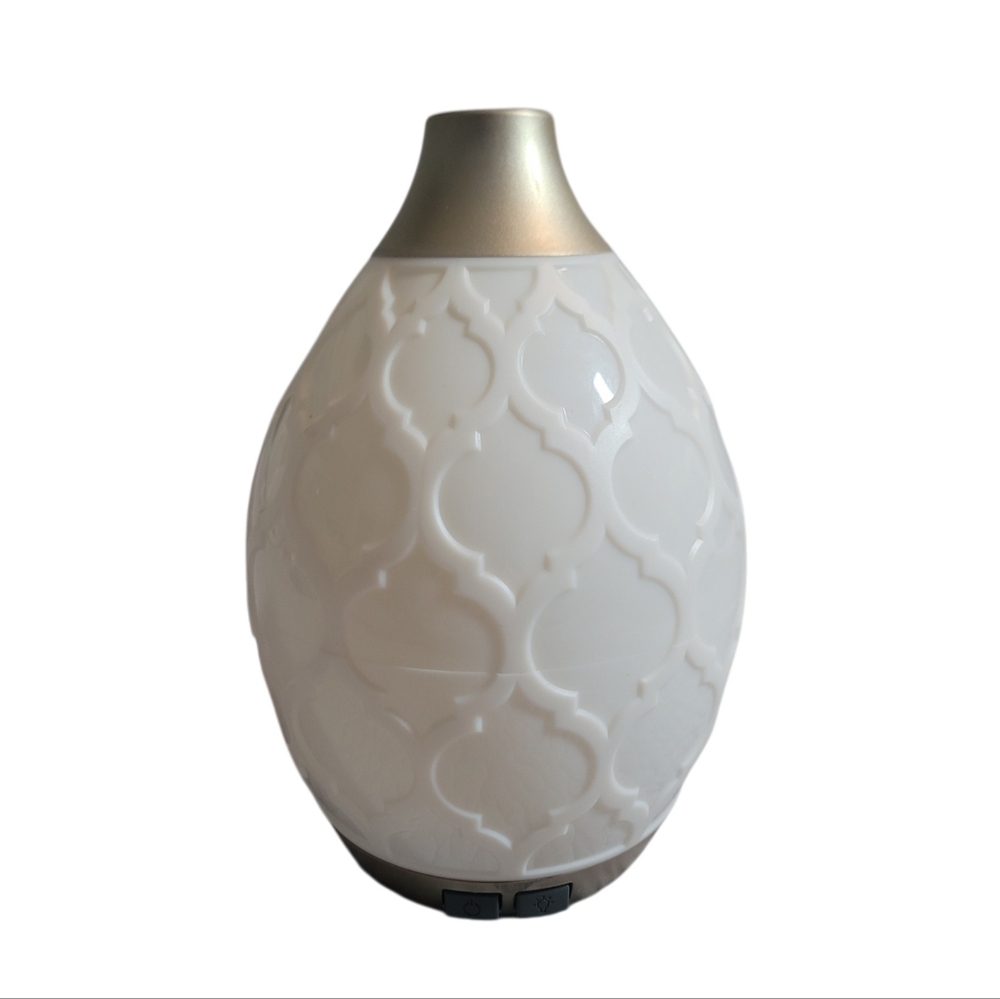 Young Living White and Gold Patterned Ultrasonic Diffuser